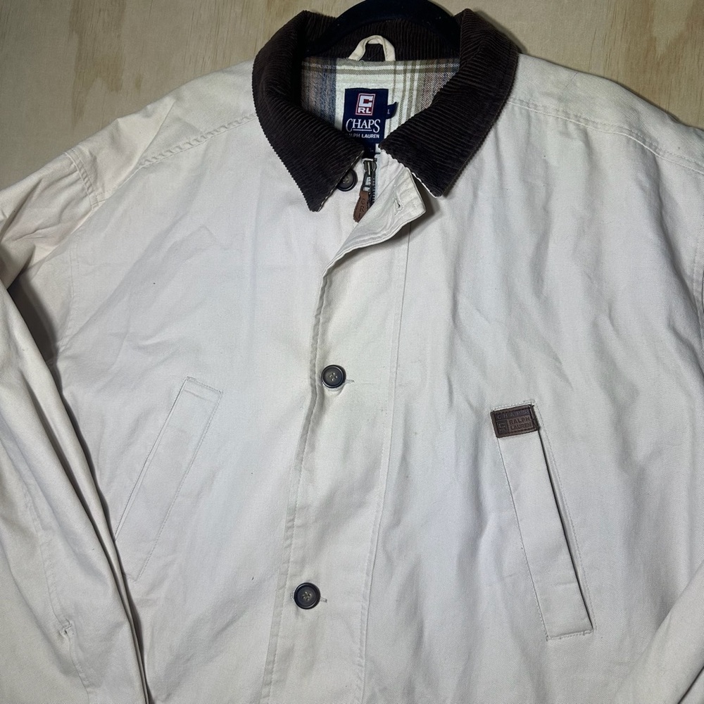 Ralph Lauren Chaps Barn Coat Beige Size Large - Picture 2 of 13